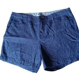 Old navy linen blend blue chambray everyday shorts sz 12